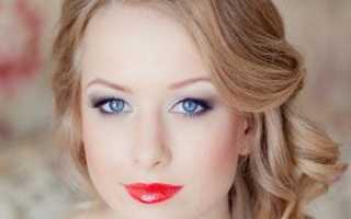 Вечерний макияж для голубых глаз